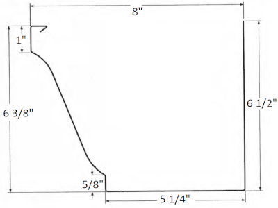 8" K-Style cross-section diagram